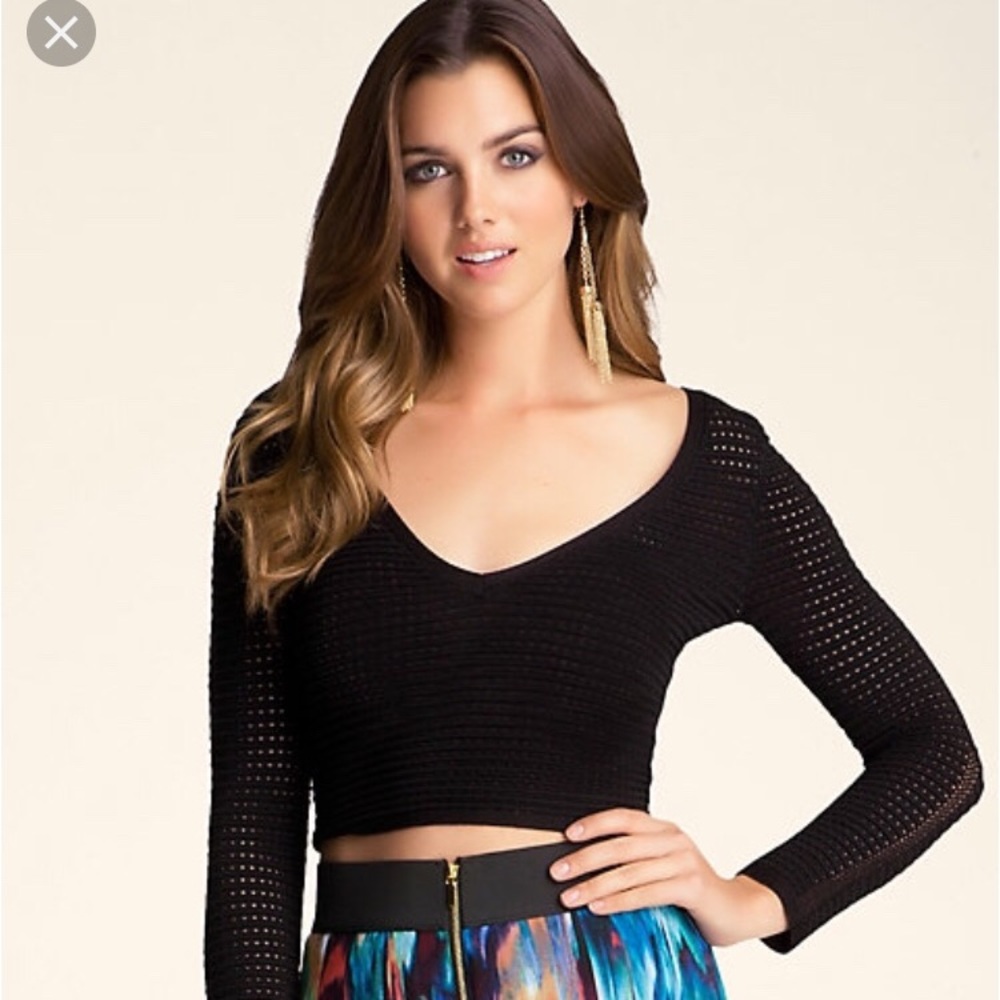 Delicate Open Stitch Ottoman Top by Bebe